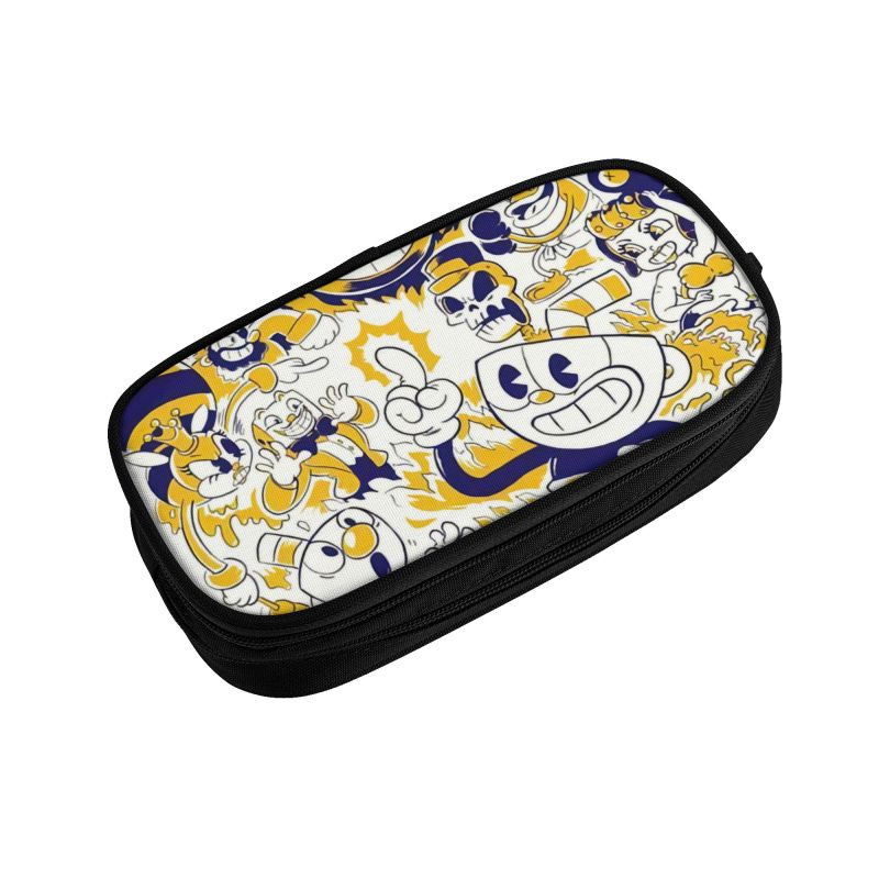 Προσαρμοσμένη Vintage Cuphead Mugman Kawaii Μολυβοθήκη Κορίτσι Αγόρι Βιντεοπαιχνιδιού Μεγάλης Χωρητικότητας Σχολικά Αξεσουάρ