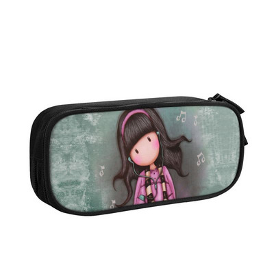 Cutie pentru creioane cu muzică Rock Roll Santoro pentru fetiță băiat de stocare mare Gorjuss Girl cutie pentru pixuri din desene animate Accesorii școlare