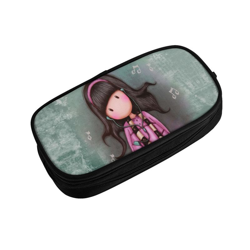 Cutie pentru creioane cu muzică Rock Roll Santoro pentru fetiță băiat de stocare mare Gorjuss Girl cutie pentru pixuri din desene animate Accesorii școlare