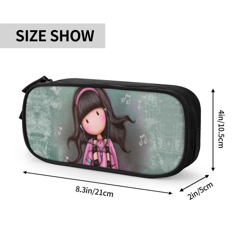 Cutie pentru creioane cu muzică Rock Roll Santoro pentru fetiță băiat de stocare mare Gorjuss Girl cutie pentru pixuri din desene animate Accesorii școlare