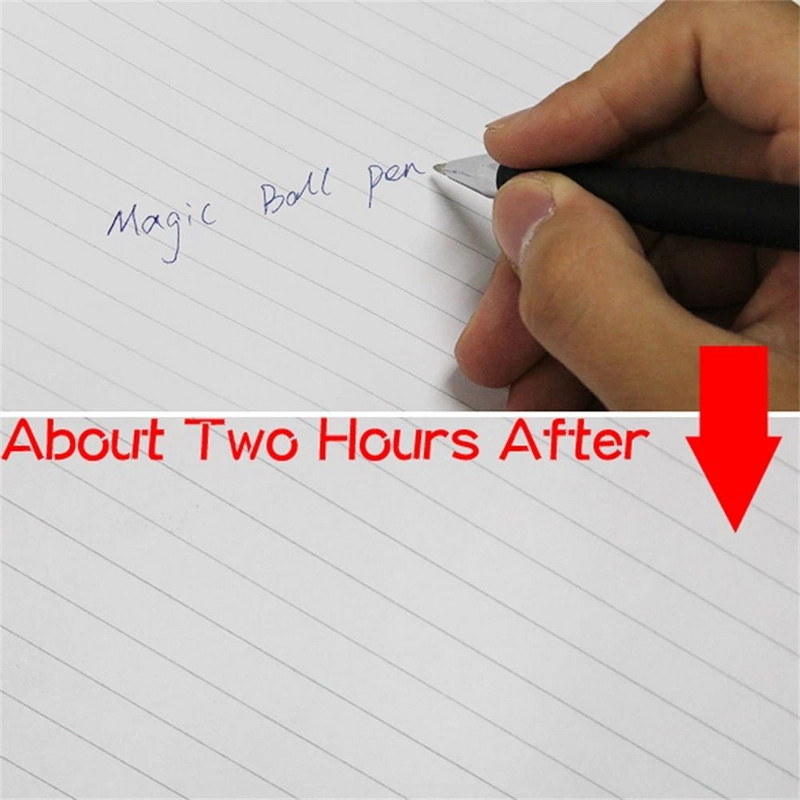 Pix cu bilă de glumă magică cu cerneală dispărută, invizibil lent, într-o oră, pixuri cu bilă decolorate + 10 buc. Suport pentru stilou de reumplere, caligrafie pentru copii