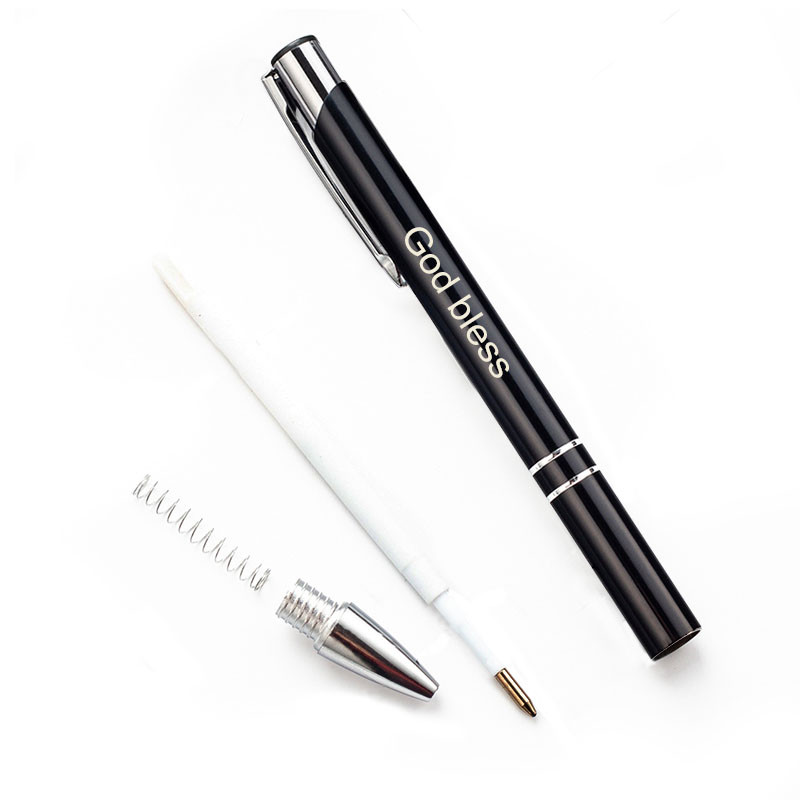 Pixuri cu bilă cu logo personalizat, alb, negru