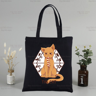 Кошница с плодове Japan Anime Kawaii Custom Tote Bag Shopping Cartoon Kyo Sohma Black Travel Canvas Bags Eco Shopper Bag