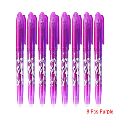 8 vnt., Nutrinami gelio rašikliai, 0,5 mm, spalvinga plaunama rankena, stebuklinga ištrinami rašikliai, skirti mokyklos rašymo įrankiams „Kawaii“ raštinės reikmenys