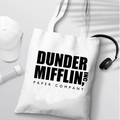 Office`i telesaade Dunder Mifflin Paper Company ostukott korduvkasutatav poekott bolsas taaskasutatavad bolsas ökoloogilised cabas