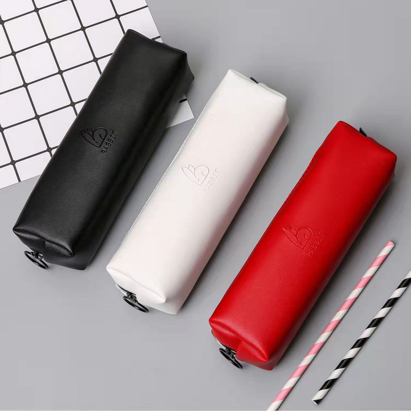 Kandiline pliiatsiümbris Nahast pliiatsikott Vintage retro tõmblukuga pliiatsiümbris kirjatarvete kotid õpilaste kontoritarvete jaoks