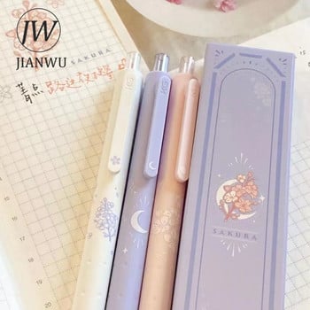 JIANWU 3 τεμ./Σετ Cute Cherry Blossom Gel στυλό 0,5 χιλιοστών Μαύρο ροζ μελάνι Τύπου Ballpoint Στυλό για φοιτητικές εξετάσεις Είδη γραφής Χαρτικά