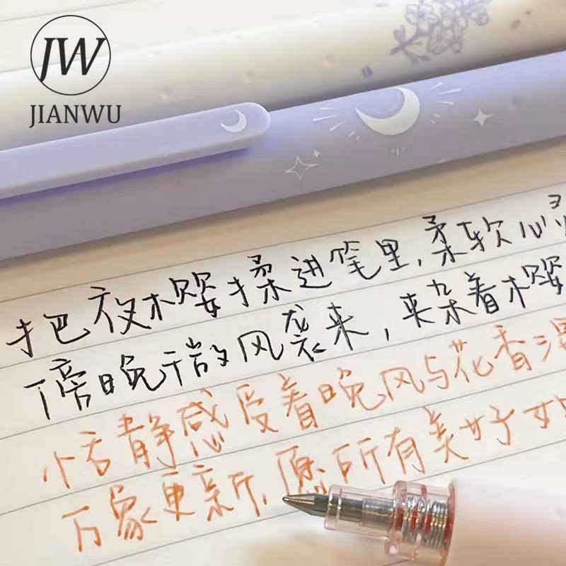 JIANWU 3 kom/set slatka gel olovka s trešnjinim cvijetom 0,5 mm crna ružičasta tinta za prešanje kemijske olovke za studentski ispit Pribor za pisanje Pribor