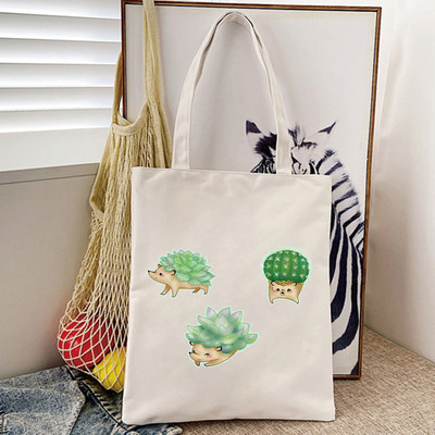 Prekrasne ručne torbice s printom cvijeća na ježu Ženske torbe na rame Ležerne platnene torbe za kupnju Djevojačke torbe Elegantna velika torba femme