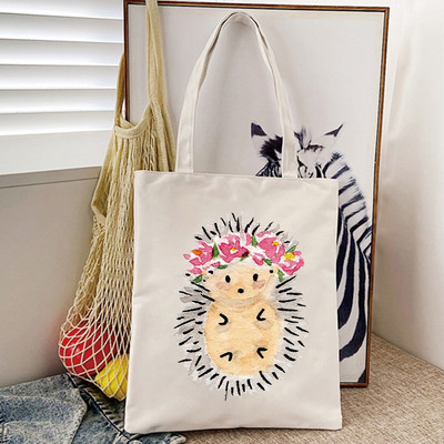 Prekrasne ručne torbice s printom cvijeća na ježu Ženske torbe na rame Ležerne platnene torbe za kupnju Djevojačke torbe Elegantna velika torba femme