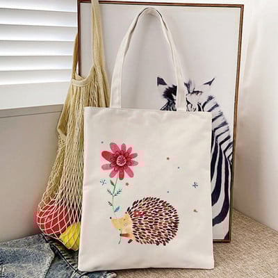 Prekrasne ručne torbice s printom cvijeća na ježu Ženske torbe na rame Ležerne platnene torbe za kupnju Djevojačke torbe Elegantna velika torba femme