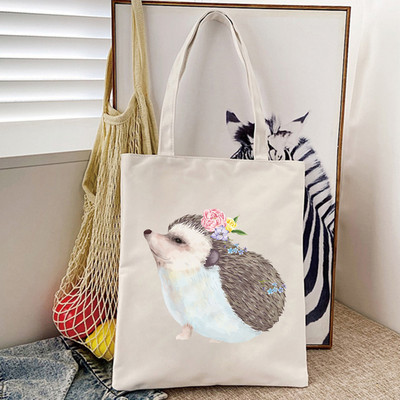 Prekrasne ručne torbice s printom cvijeća na ježu Ženske torbe na rame Ležerne platnene torbe za kupnju Djevojačke torbe Elegantna velika torba femme