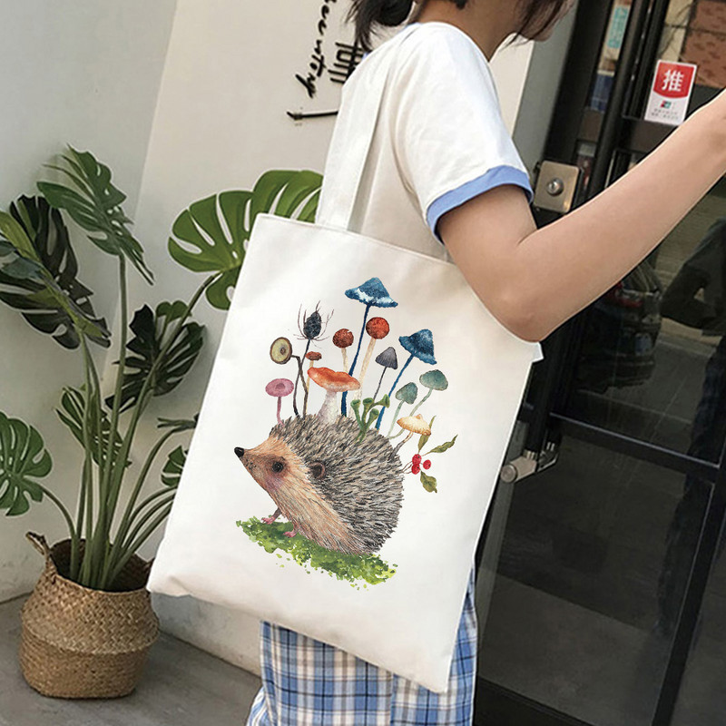 Prekrasne ručne torbice s printom cvijeća na ježu Ženske torbe na rame Ležerne platnene torbe za kupnju Djevojačke torbe Elegantna velika torba femme