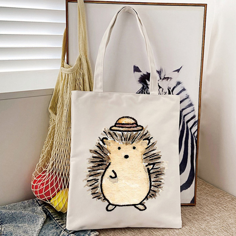 Prekrasne ručne torbice s printom cvijeća na ježu Ženske torbe na rame Ležerne platnene torbe za kupnju Djevojačke torbe Elegantna velika torba femme