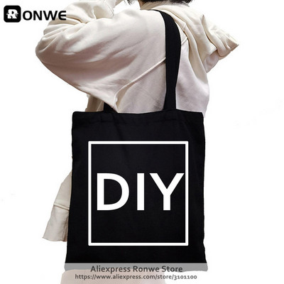 Personalizirane ženske torbe velikog kapaciteta, prilagođene platnene torbe za kupnju Ženske DIY ekološke torbe za višekratnu upotrebu Ispišite svoj logotip