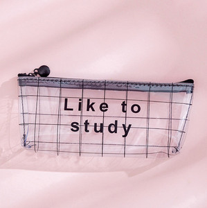 Simpatična jednostavna prozirna pernica sa slovima. Svježa kreativna studentska prijenosna torba za olovke. Pernica.