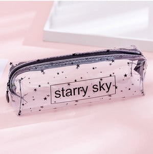 Simpatična jednostavna prozirna pernica sa slovima. Svježa kreativna studentska prijenosna torba za olovke. Pernica.