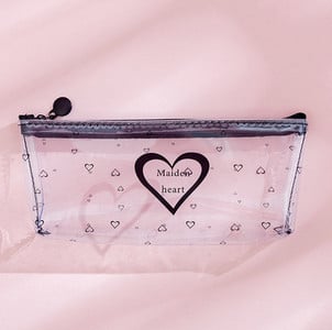 Simpatična jednostavna prozirna pernica sa slovima. Svježa kreativna studentska prijenosna torba za olovke. Pernica.