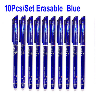 DELVTCH Set de 10 bucăți stilou ștergător 0,5 mm stilou cu cerneală cu gel vârf de ac tijă de reumplere 4 culori, birou, școală, student, scris, pictură, papetărie