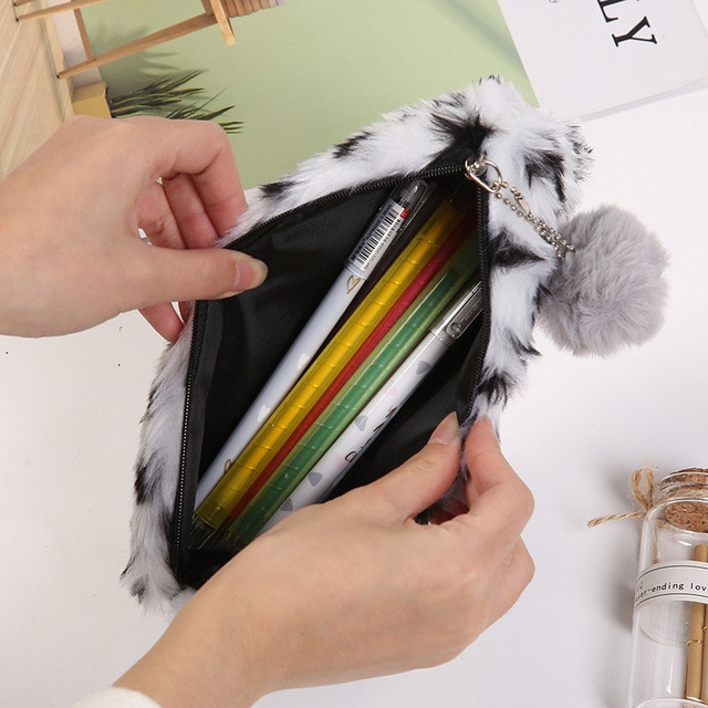 DIY Μαλακή βελούδινη μολυβοθήκη Kawaii Μολυβοθήκες Χαρτικά Leopard Print Μακιγιάζ Θήκη στυλό Σχολικά είδη Παιδικές Μολυβοθήκες Δώρα