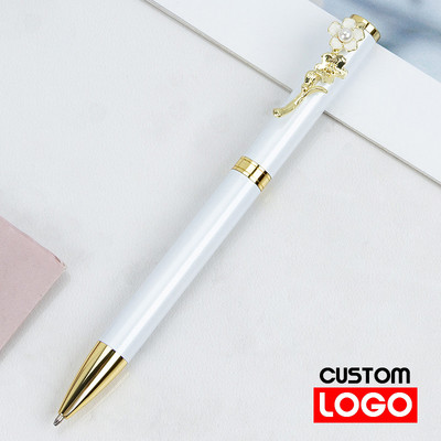 Nova modna olovka Pearl Peach Blossom Pen Poslovna uredska olovka za natpise Veleprodajna reklamna metalna kemijska olovka Prilagođeni logotip Studentski dar