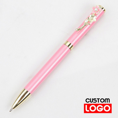 Nova modna olovka Pearl Peach Blossom Pen Poslovna uredska olovka za natpise Veleprodajna reklamna metalna kemijska olovka Prilagođeni logotip Studentski dar