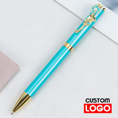 Nova modna olovka Pearl Peach Blossom Pen Poslovna uredska olovka za natpise Veleprodajna reklamna metalna kemijska olovka Prilagođeni logotip Studentski dar