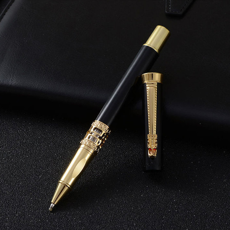 Visokokvalitetna kemijska olovka od punog metala Dragon Crystal Valjkasta uredska poslovna muška olovka za pisanje Kupi 2 Pošalji poklon