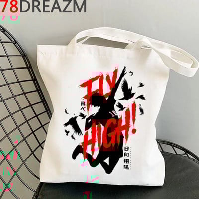 Haikyuu torba za kupovinu pamučna vrećica za višekratnu upotrebu shopper bolsa torba od jute torba tkanina reciclaje sac toile