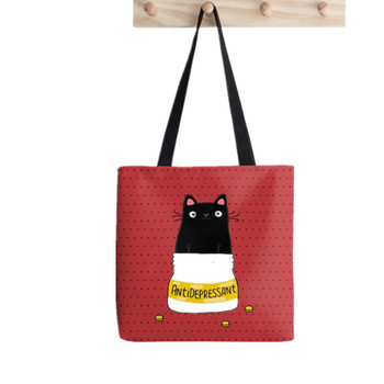 2021 Shopper Fox Tote Bag Creativity Print Tote Bag γυναικεία τσάντα Harajuku shopper κορίτσι Τσάντα αγορών Τσάντα ώμου Lady Canvas Bag