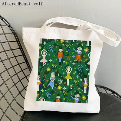 Ženska torba za kupovinu, božićna baletna torba Orašar Harajuku platnena torba za kupovinu, torba za djevojčice, ženska torba na rame