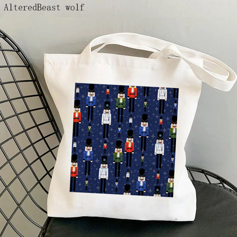 Ženska torba za kupovinu, božićna baletna torba Orašar Harajuku platnena torba za kupovinu, torba za djevojčice, ženska torba na rame