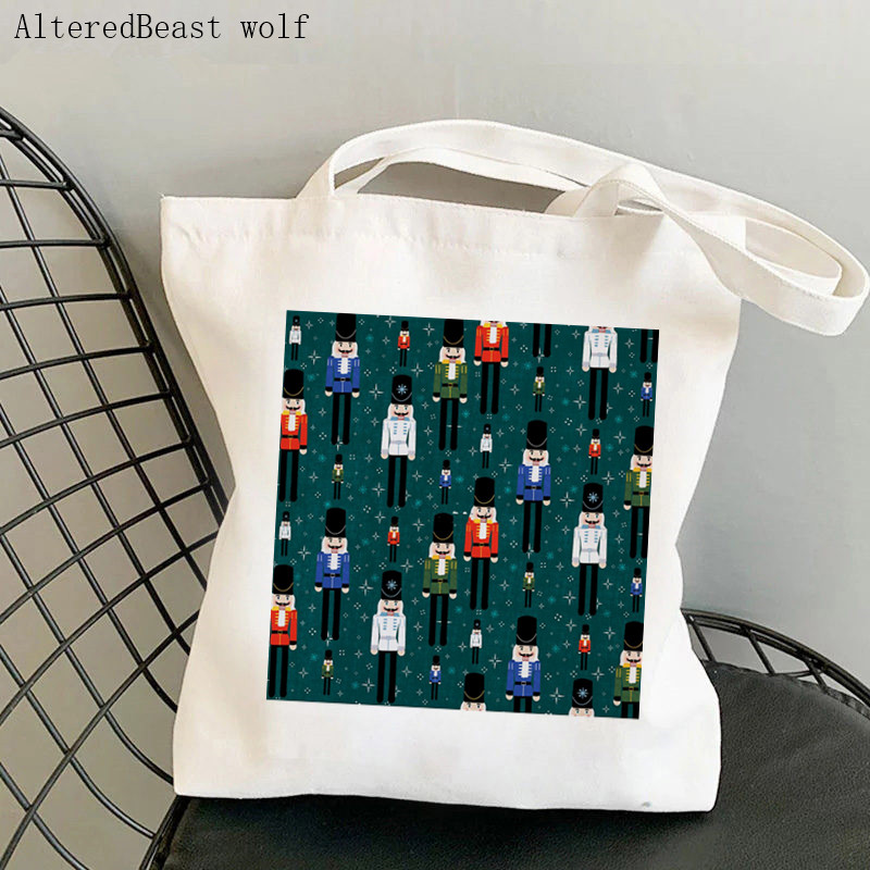 Ženska torba za kupovinu, božićna baletna torba Orašar Harajuku platnena torba za kupovinu, torba za djevojčice, ženska torba na rame