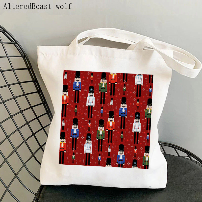 Ženska torba za kupovinu, božićna baletna torba Orašar Harajuku platnena torba za kupovinu, torba za djevojčice, ženska torba na rame