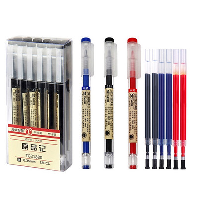 0,35 mm-es gélkészlet tollak piros/fekete/kék utántöltő rúd japán toll fogantyúhoz Iskolai irodai kellékek Irodaszerek
