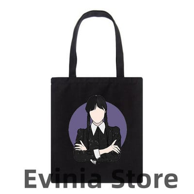 Wednesday i Enid platnena torba s printom Ženska torba na rame Modne velike torbe za kupnju velikih kapaciteta