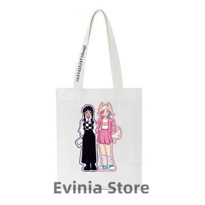 Wednesday i Enid platnena torba s printom Ženska torba na rame Modne velike torbe za kupnju velikih kapaciteta