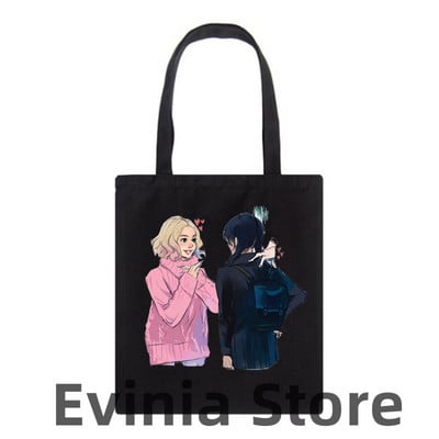 Wednesday i Enid platnena torba s printom Ženska torba na rame Modne velike torbe za kupnju velikih kapaciteta