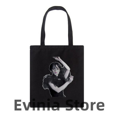 Wednesday i Enid platnena torba s printom Ženska torba na rame Modne velike torbe za kupnju velikih kapaciteta