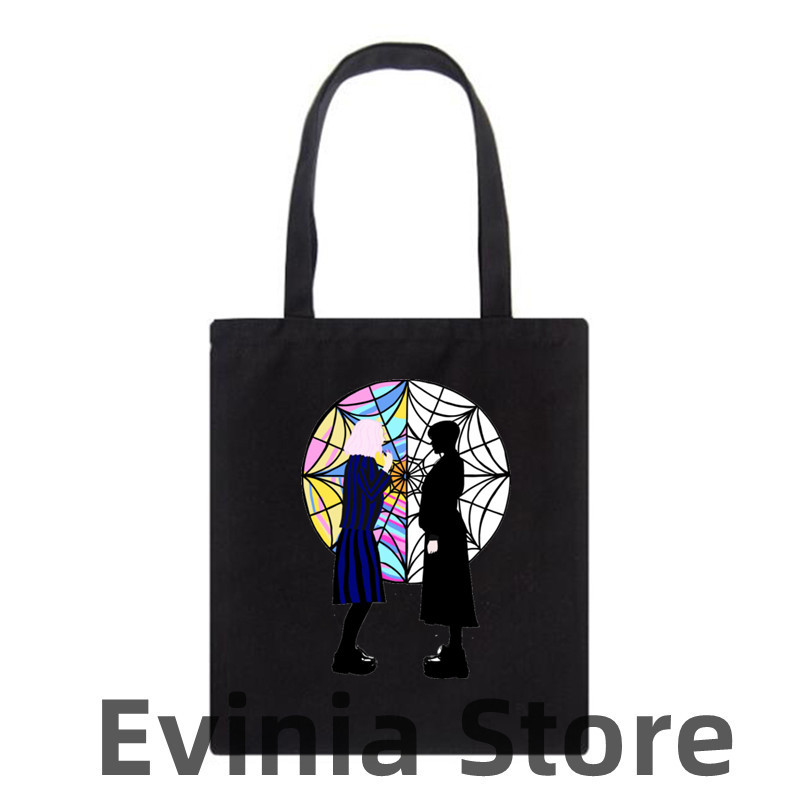 Wednesday i Enid platnena torba s printom Ženska torba na rame Modne velike torbe za kupnju velikih kapaciteta