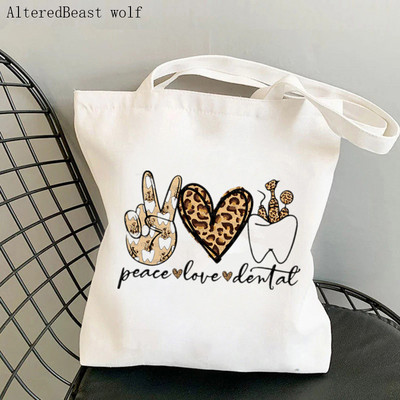 Γυναικεία τσάντα αγοραστή Οδοντόβουρτσα ομάδας Kawaii Bag Harajuku Shopping Canvas Shopper Shopping girl Christmas Tote Shoulder Lady Bag