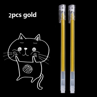 Haile 2/4kom/Set 0,6 mm, gel olovka s bijelom tintom velikog kapaciteta, olovka s bijelom tintom, marker za označavanje, skiciranje, crtanje, komična umjetnička dopisnica