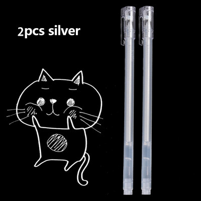 Haile 2/4kom/Set 0,6 mm, gel olovka s bijelom tintom velikog kapaciteta, olovka s bijelom tintom, marker za označavanje, skiciranje, crtanje, komična umjetnička dopisnica