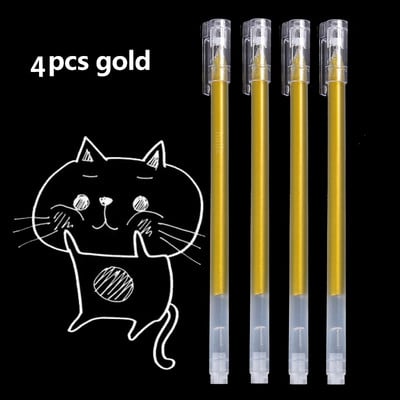 Haile 2/4kom/Set 0,6 mm, gel olovka s bijelom tintom velikog kapaciteta, olovka s bijelom tintom, marker za označavanje, skiciranje, crtanje, komična umjetnička dopisnica