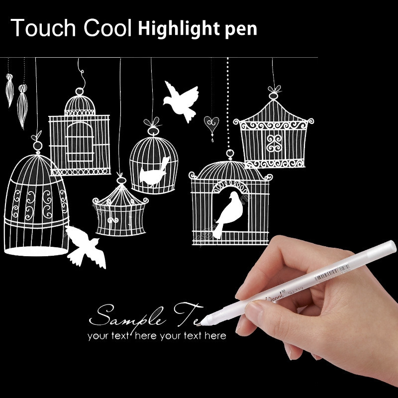 Haile 2/4kom/Set 0,6 mm, gel olovka s bijelom tintom velikog kapaciteta, olovka s bijelom tintom, marker za označavanje, skiciranje, crtanje, komična umjetnička dopisnica