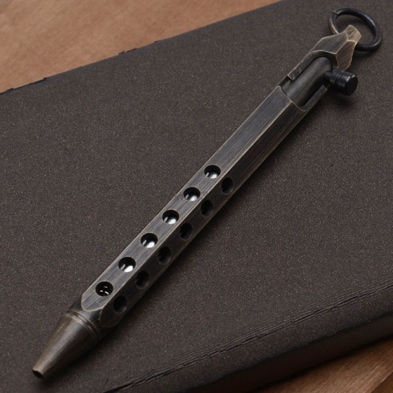 Pix cu cerneală cu gel din alamă solidă, instrument de scris cu șuruburi retro hexagonale, rechizite de papetărie de birou pentru școală