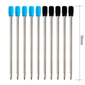 20 tk 0,5 mm metallist rullpliiatsi täitmine 70 mm pikkus Crystal Diamond pliiatsi jaoks 7 cm Vahetatav metallist pastapliiatsi täitmine kontoriäri