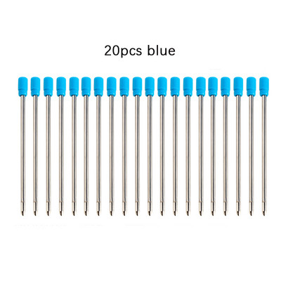 20 tk 0,5 mm metallist rullpliiatsi täitmine 70 mm pikkus Crystal Diamond pliiatsi jaoks 7 cm Vahetatav metallist pastapliiatsi täitmine kontoriäri