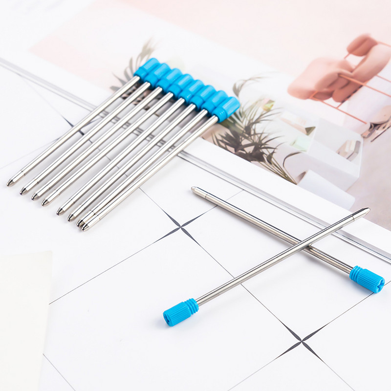 20 tk 0,5 mm metallist rullpliiatsi täitmine 70 mm pikkus Crystal Diamond pliiatsi jaoks 7 cm Vahetatav metallist pastapliiatsi täitmine kontoriäri