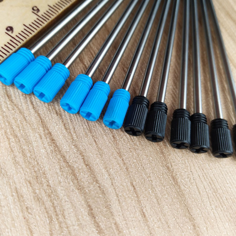 20 tk 0,5 mm metallist rullpliiatsi täitmine 70 mm pikkus Crystal Diamond pliiatsi jaoks 7 cm Vahetatav metallist pastapliiatsi täitmine kontoriäri